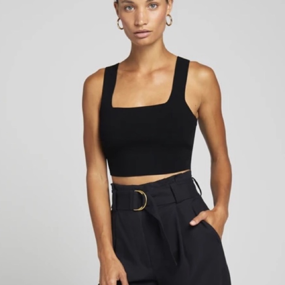 ALC Black Knit Crop Top